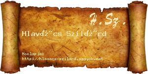 Hlavács Szilárd névjegykártya